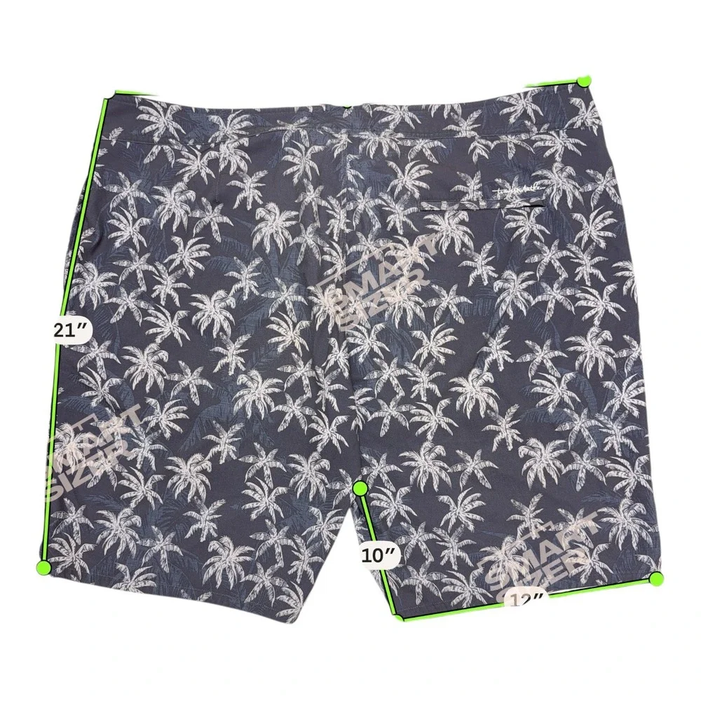 TravisMathew Men's Hybrid Board Shorts 42 Palm Tree‎ Swim Trunks Stretch Beach